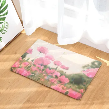 

CAMMITEVER Flower Floral Daisy Grass Area Rugs Washable Bedroom Living Room Mat