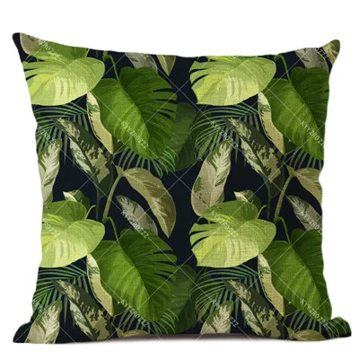 Тропическая Банановая Подушка с принтами листьев, наволочки с пальмовым листом, льняная декоративная наволочка для автомобиля, большая напольная диванная подушка для дома - Цвет: 4