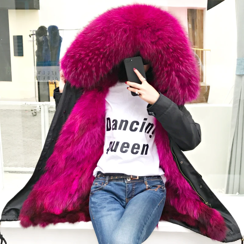 Женская куртка с мехом енота на капюшоне Зимняя парка подкладкой 2020|coat for women|jackets