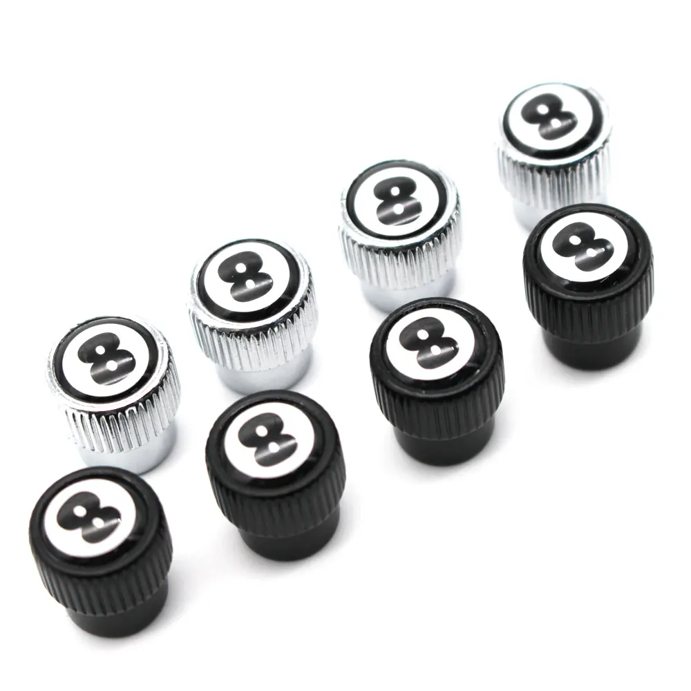 

4 Pcs/Set Zinc Alloy NO.8 Style Tire Valve Stem Cap Tire Wheel Stem Air Valve Caps for Auto Cars