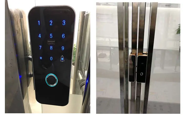 Электронный стеклянный дверной замок без ключа деревянные стеклянные двери для офиса и дома с клавиатурой умные Цифровые дверные замки замок отпечатков пальцев