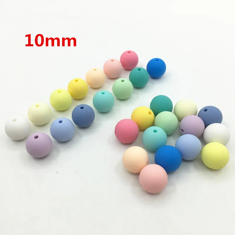 10mm-mix color 7 15 мм силиконовые бусины Круглые Свободные ювелирные изделия Детские шарики для прорезывания зубов(100 шт) силиконовые жевательные бусины пищевого качества сенсорные Детские Прорезыватели - Цвет: 10mm-mix color 7