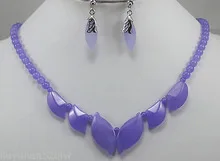 Ветер замечательный слово камень довольно фиолетовый камень Цепочки и ожерелья серьги набор прекрасные женские серебряные украшения