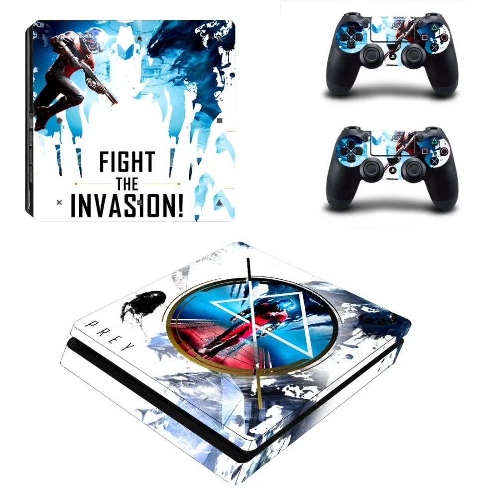 PS4 Slim Console and Controllers Skin Set Vinyl Decal Sticker for