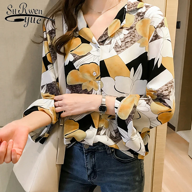 

Fashion vintage woman blouses plus size 4XL womens tops and blouses print blouse shirt long sleeve shirt female blusas 1176 40