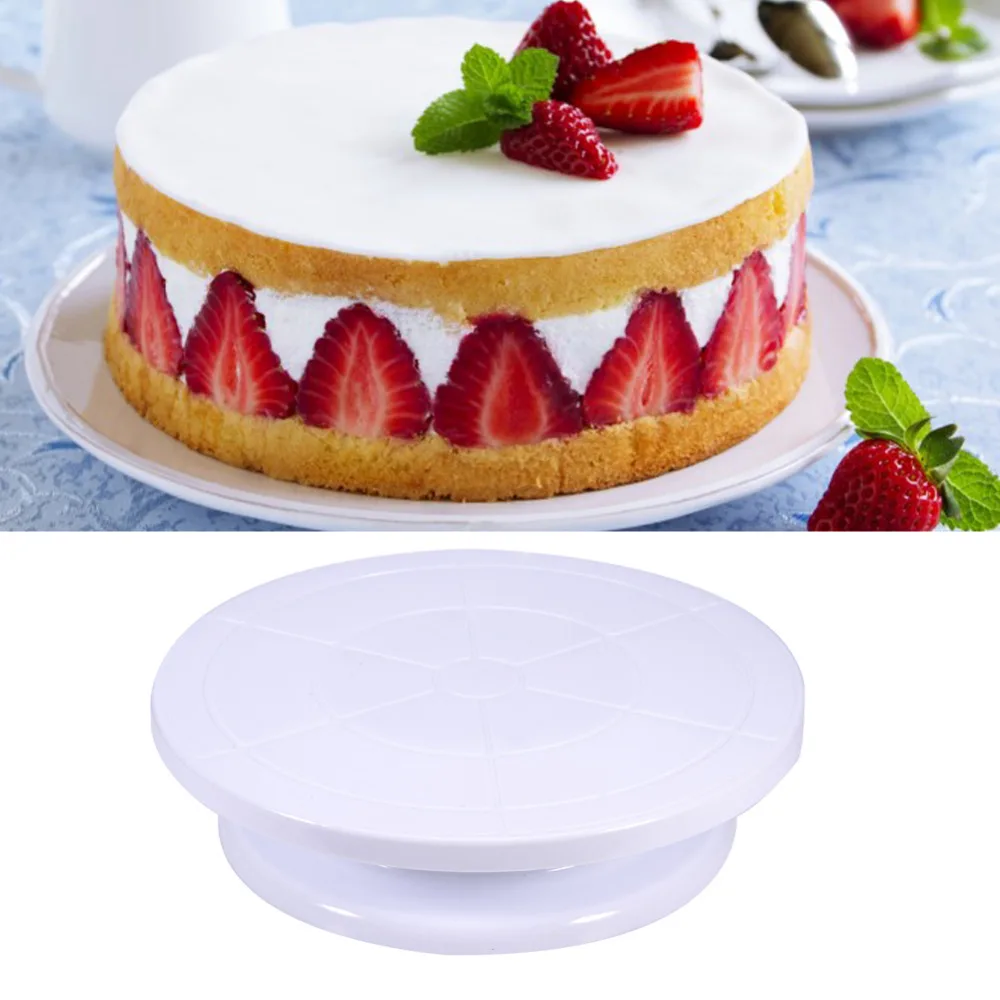 

for Cake Cookies Dessert Bread DIY Cakes Decoration Turntable Manually Rotating Round Shaped Cake Mounting Pattern Tool