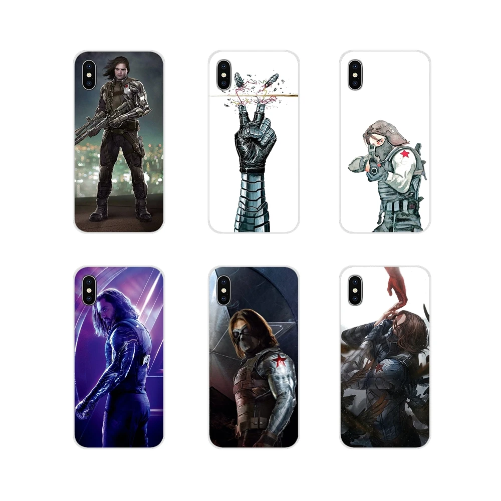 Captain America Bucky Barnes для Samsung Galaxy S4 S5 MINI S6 S7 edge S8 S9 S10 Plus Note 3 4 5 8 9 Мягкие прозрачные