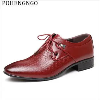 

Italian Fashion Men business Dress Shoes Luxury Fish Scales Pointed Toe Wedding Groom Shoes Red Office Men Oxford Work shoes