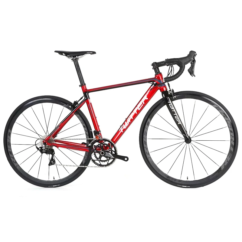 Discount TWITTER New 700C Road Bicycle bike Aluminum Alloy 18/20/22 Speed Road Bikes For  R3000 R7000 Sram Apex Components Carbon Forks 2