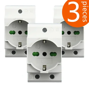 

3Pieces Italian type Din Rail Mount AC30 Power Modular Socket 16A 250V AC30 socket Connector