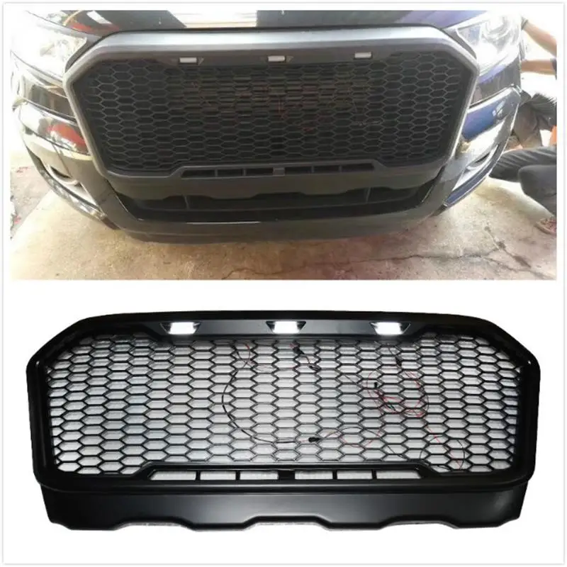 

STYLING CAR ACCESSORIES FRONT RACING GRILLE GRILLS RANGERS BUMPERS MASK FOR AUTO FIT FOR RANGER T7 GRILL 2015-2018 PICK UP CAR