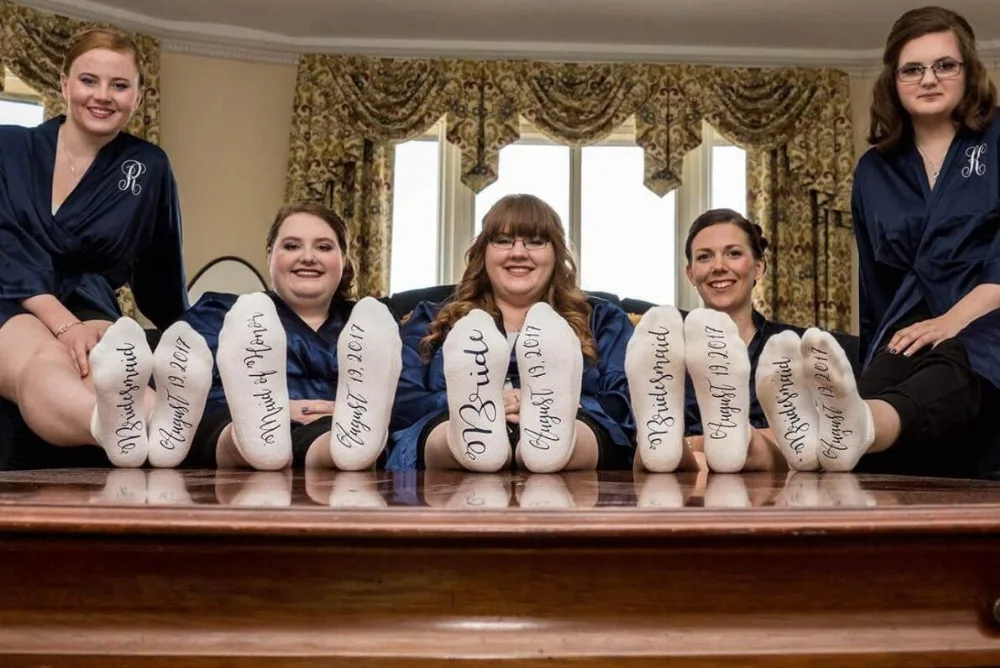 Wedding Socks Gift Socks ** NOT VINYL ** Lucky Socks Bridal Party Socks Custom Socks Maid of Honor