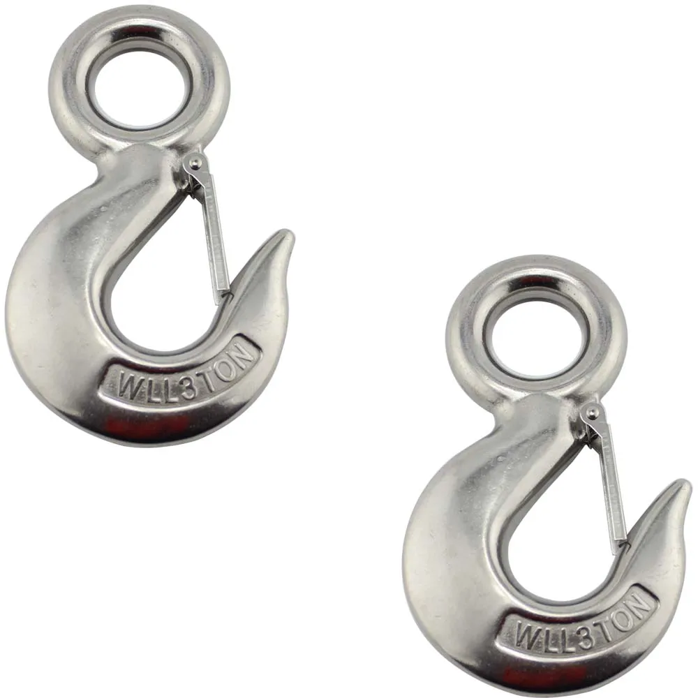 Heavy Duty Stainless Eye Hoist Crane Hook with Safety Load Limit of 3T