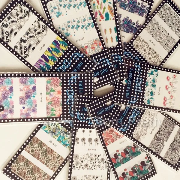 

10 Sheets Feather Flower Nail Art Water Decals Set Transfer Sticker BORN PRETTY BP W11-W20 #20699