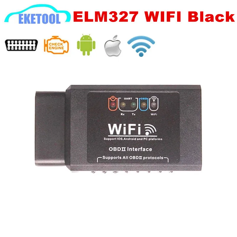ELM327 WIFI Black PIC18F25K80 Car Diagnostic Wireless ELM 327 Interface Hardware V1.5 For iOS iPhone iPad Android Windows | Автомобили и