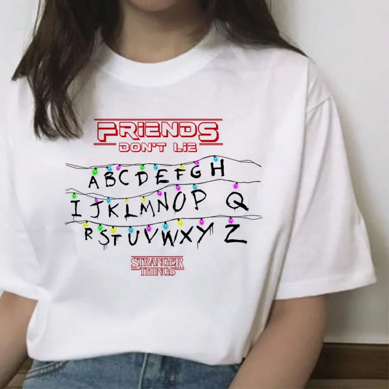 Женская футболка Stranger Things 3 Eleven, забавная Женская футболка из фильма, модная футболка в стиле хип-хоп, ulzzang, женская футболка с коротким рукавом в стиле Харадзюку - Цвет: 7083