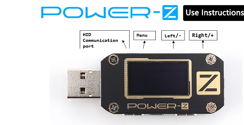 I power fix power Z USB тестер type-c PD QC 3,0 2,0 зарядное устройство Напряжение Ток пульсация двойной тип-c KM001 вольтметр power Bank Detect