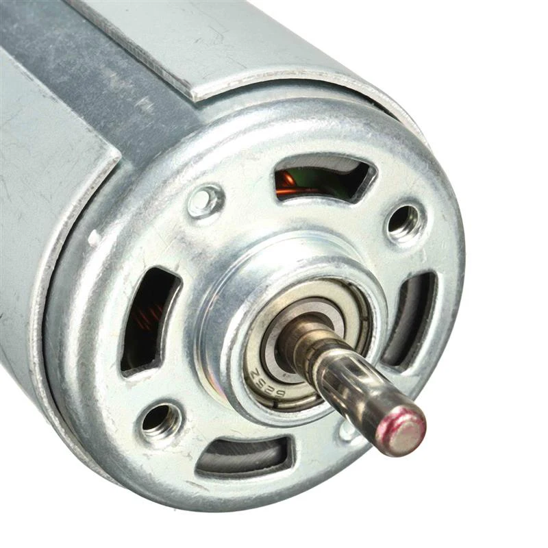Motor eléctrico de alta velocidad 775 eje redondo bajo ruido DC 12 V Motor de Torque grande 12000 RPM rodamiento de bolas herramientas Motor eléctrico de alta velocidad 775 eje redondo bajo ruido DC 12 V Motor de Torque grande 12000 RPM rodamiento de bolas herramientas