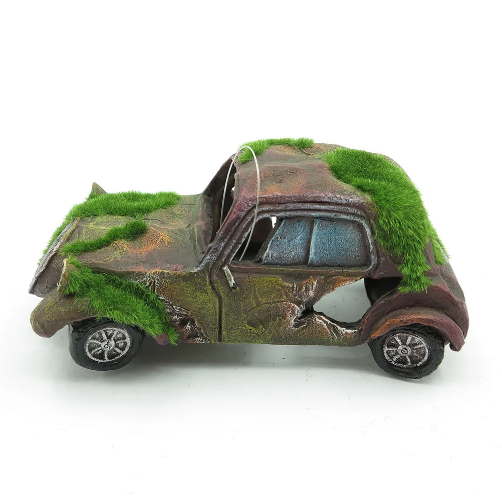 1PC Moss Decorative Safe Non-Toxic Imitation Old Car Ornament Fish Tank Decoration Aquarium Ornament Decoration