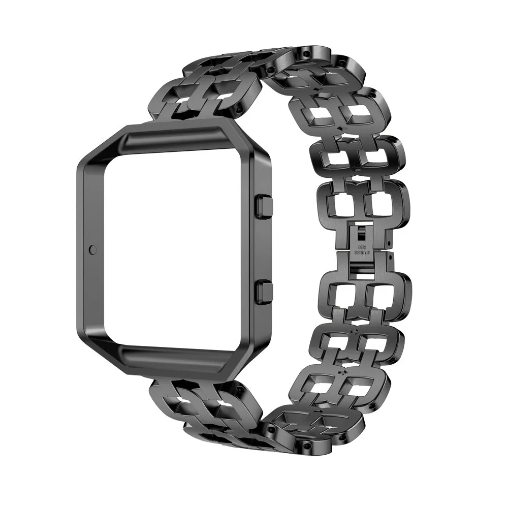 LANDFOX Нержавеющая сталь Браслет Смарт часы ремешок+ чехол для Fitbit Blaze на смарт-часы ремешок Браслет