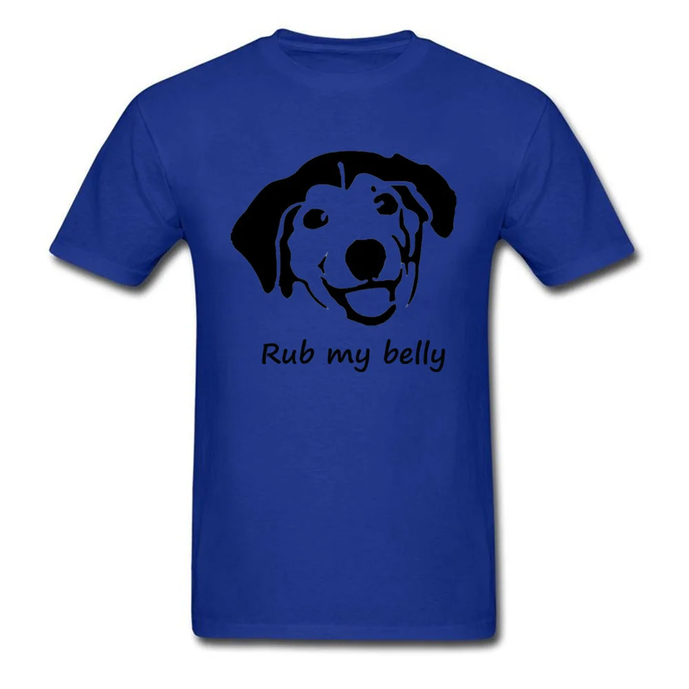 Rub my belly Top T-shirts Short Sleeve Design Dominant Men's Summer Autumn Tops Shirt Design Tee Shirts Round Neck 100% Cotton Rub my belly blue