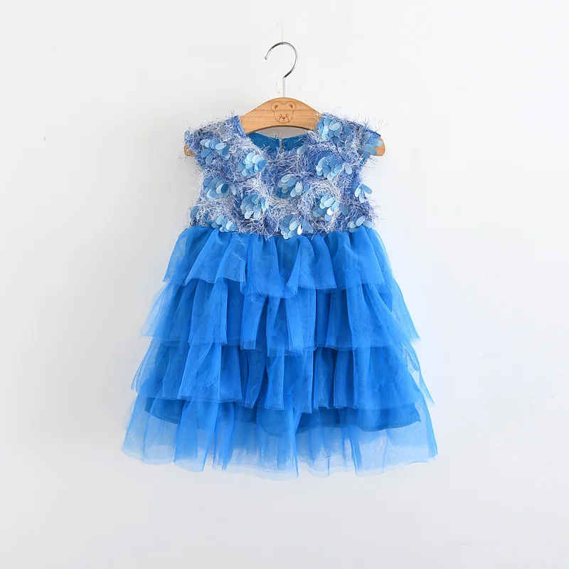 2018 Spring Boutiques Children Girls Baby Tiered Mesh Dresses Wholesale