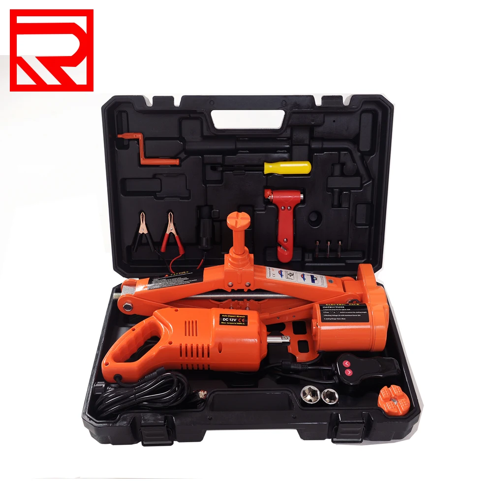 

5Tons Electric Scissor Tire Replace Lifting Floor Jack with Impact Wrench Portable Car Jack