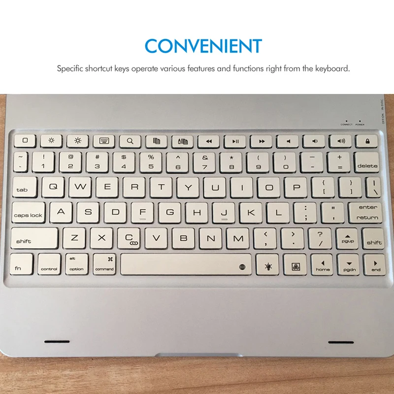 [NEW] B.O.W 4.0 Bluetooth Wireless Keyboard For New iPad Pro 9.7 inch, Air 2/Air 1, Rubber Feel Matted Aluminum Keyboard Case