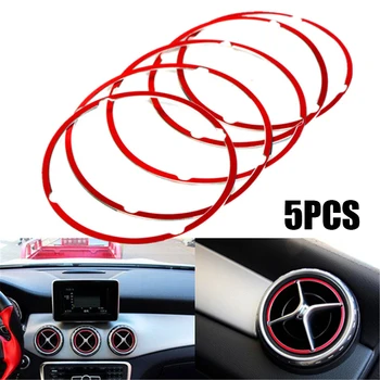 

5pcs Red Air Vent Outlet For Mercedes/Benz GLA CLA 180 200 220 260 Set Kit Decorative Ring Cover