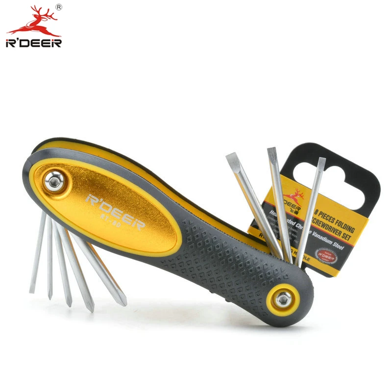 RDEER 8Pcs Screwdriver Set Folding Slotted Phillips Screwdriver Kit
