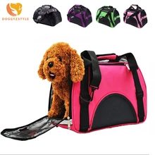 С рисунком собачки и котика Складная Сумка Pet Carrier сетки Портативный кошка собака комфорт путешествия открытый сумка через плечо Чихуахуа DOGGYZSTYLE