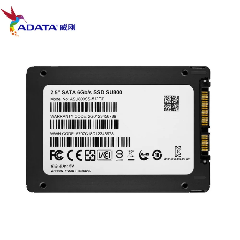 AData SU800 SSD 512GB SATA3 2,5 дюймов Внутренний твердотельный накопитель HDD жесткий диск SSD ноутбук ПК 512G ноутбук ПК