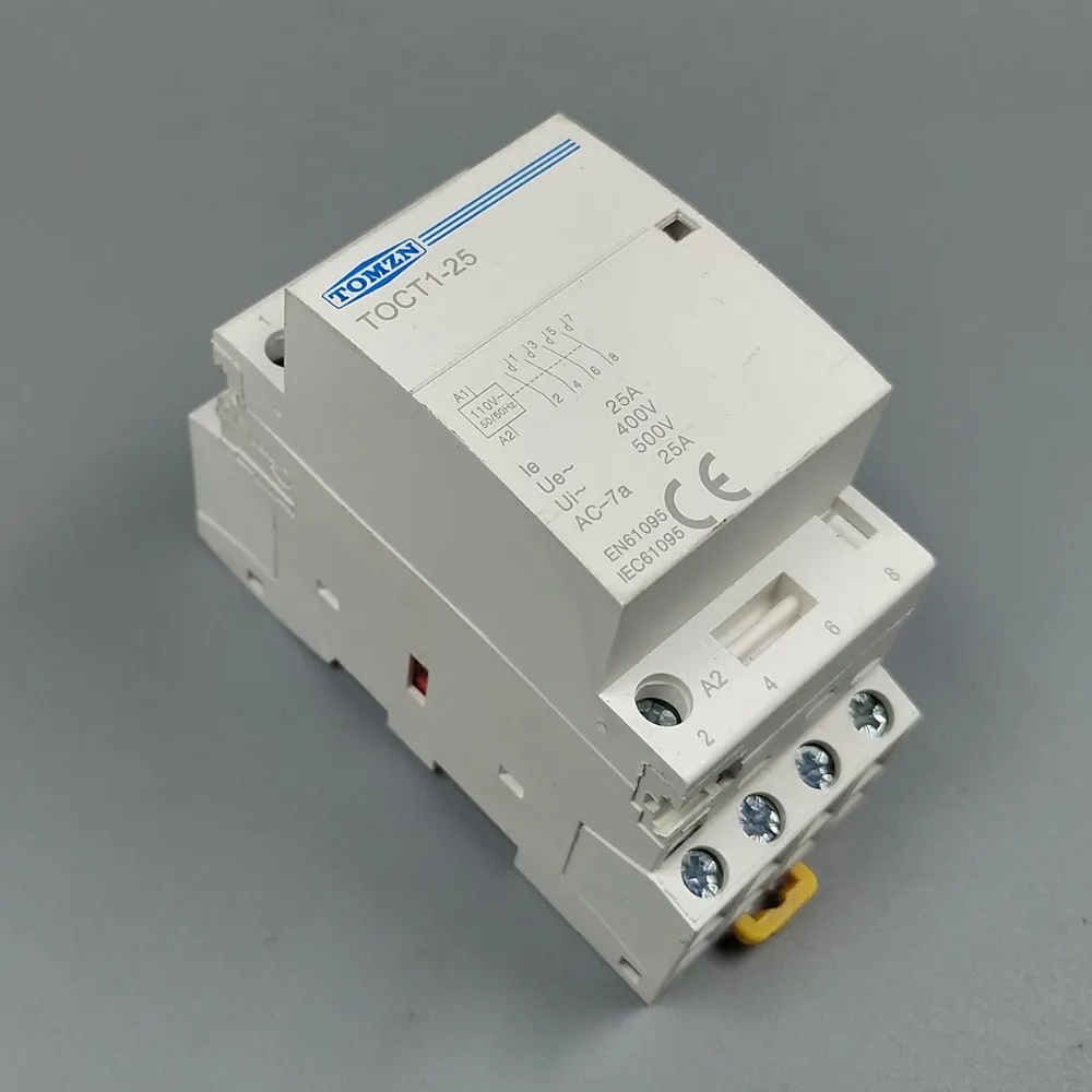 TOCT1 4P 25A 110 В катушка Гц Din rail бытовой модульный контактор переменного тока 4NO или 2NO 2NC замыкатели|Замыкатели| |