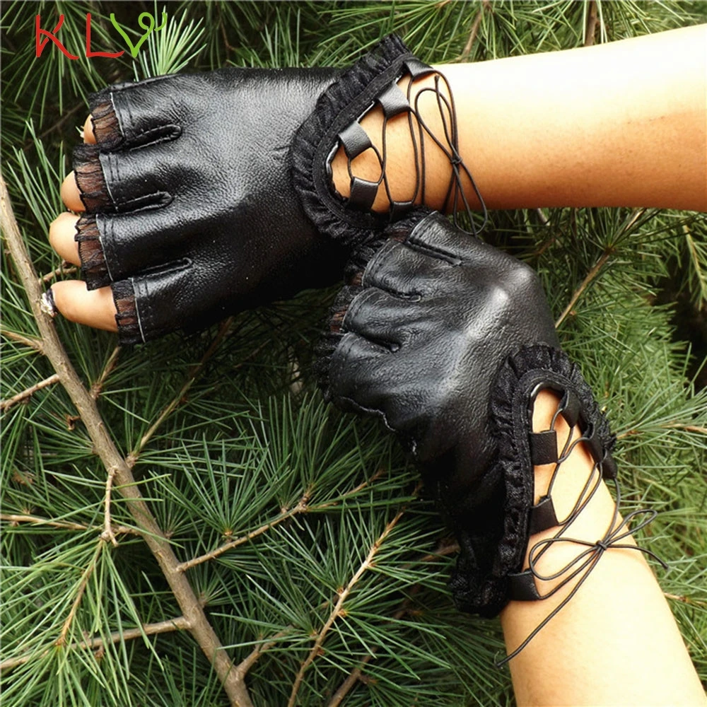 Перчатки для женщин и мужчин модные кружевные перчатки без пальцев для выступлений на осень женские зимние перчатки варежки ручной работы 18Nov1