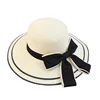 Sun Hat Big Black Bow Summer Hats For Women Foldable Straw Beach Panama Hat Visor Wide Brim Femme Female 2022 New ► Photo 3/6