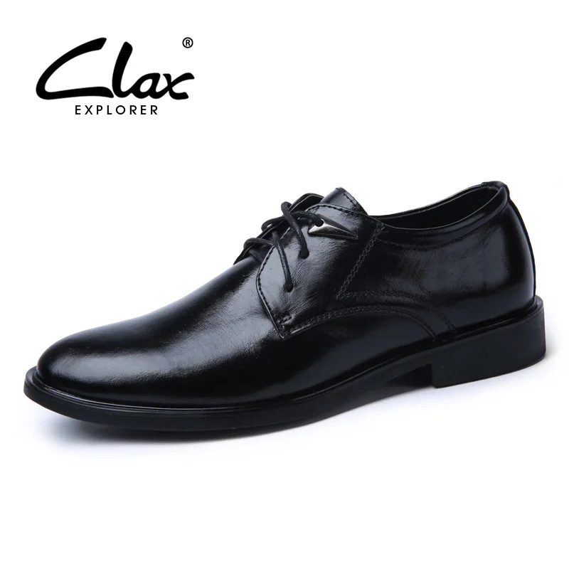 

CLAX Mens Formal Shoes Genuine Leather Spring Autumn Office Shoes Male Black Leather Dress Shoe Classic Italian Footwear Social