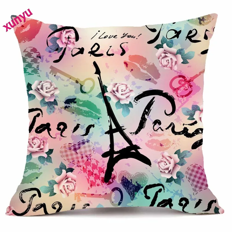 Чехол XUNYU Paris Подушка с башней 45x45 см чехол для подушки дома декоративная