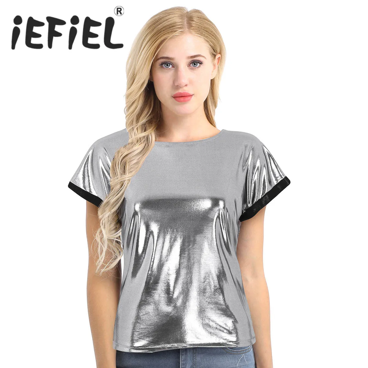 Новое поступление Для женщин девушки блестящий металлический круглый шеи