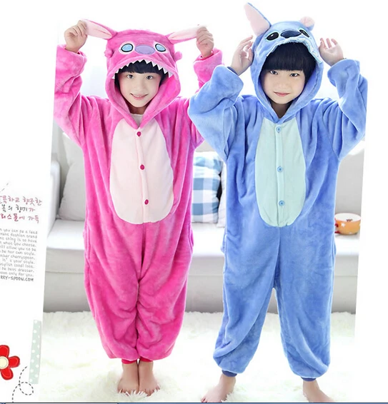 Animal De Bande Dessinee Lilo Et Stitch Anime Costume D Une Seule Piece Pyjamas De Flanelle Costumes Hiver Cosplay Fun Bebe Onesie Enfants Vetements De Nuit Aliexpress