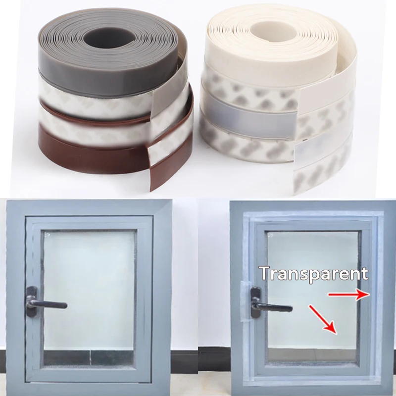 

Fashion Practical Floor Stickers Transparent Windproof Silicone Door Sealing Strip Durable Dustproof Sticker 25/35/45mm*1m