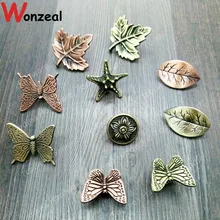 Vintage furniture handle of Leaf/Starfish/butterfly for Kitchen Cupboard Antique Cabinet Pull Knobs for Dresser Closet drawer