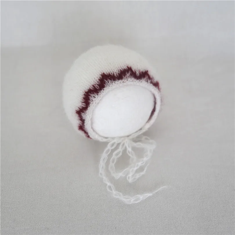 Vintage Baby Girl Photography Hat Knitted Bonnet Newborn Photo Props Crochet Cap Infant Beanie Ready to Ship | Детская одежда и