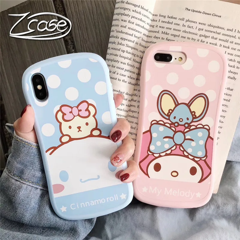 

Japan Fashion Cute Cinnamoroll Melody Square Phone Case For iPhone X XS MAX XR 6 6s 7 8 Plus For Silica Gel Back Cover Shell