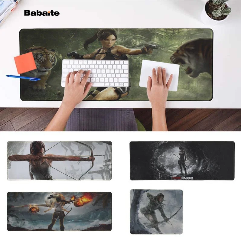 

Babaite 2018 New tomb Raider Natural Rubber Gaming mousepad Desk Mat Rubber PC Computer Gaming mousepad