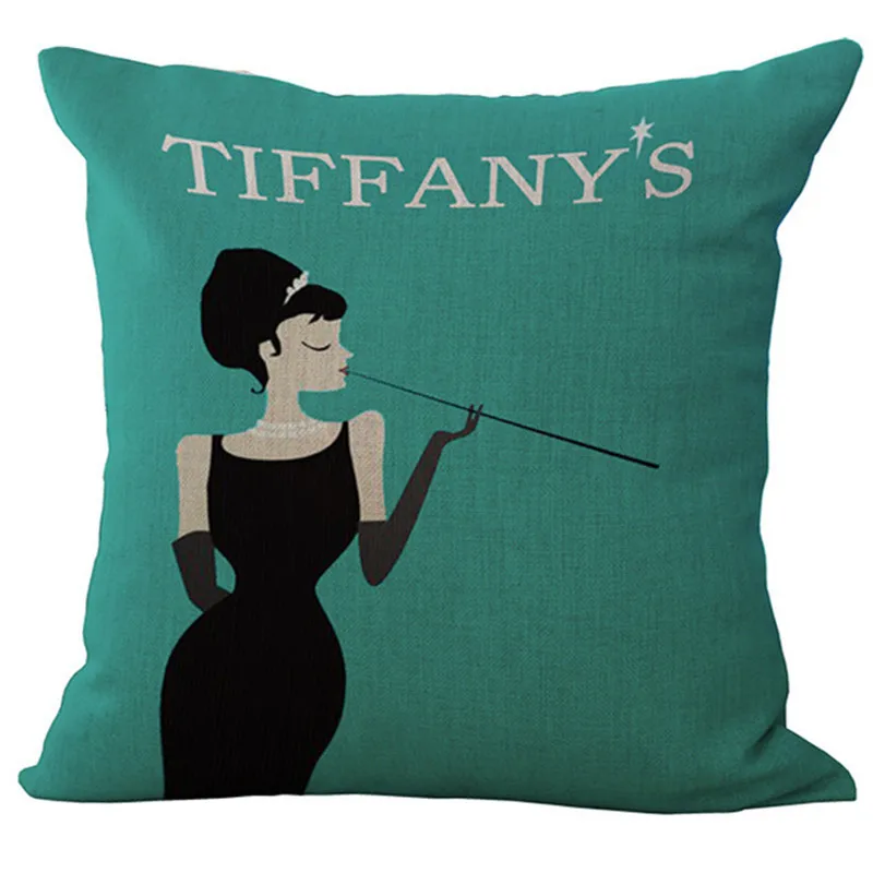 

Picasso and Hepburn Linen Cotton Decorate Cushion Cover Sofa Pillow Case Throw Pillow Cover Decoration