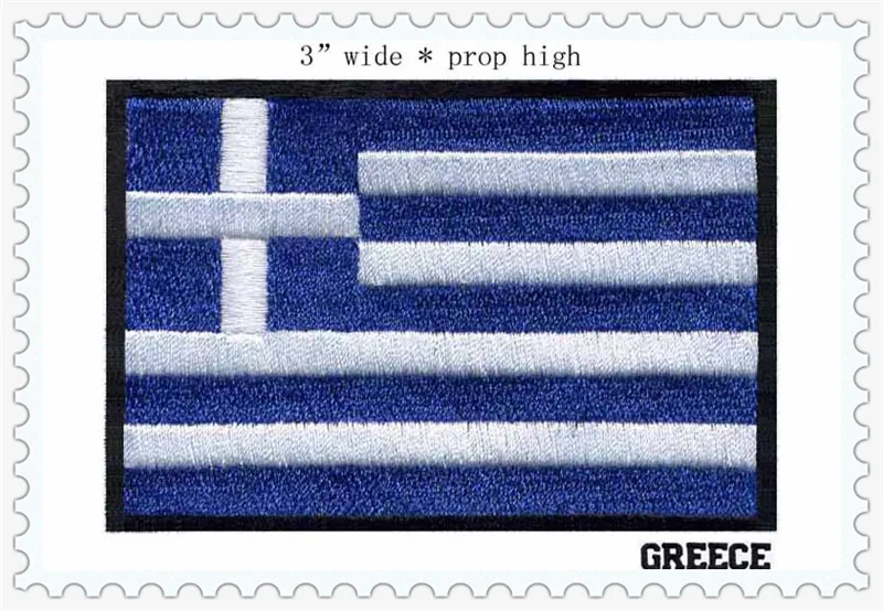 

3" wide 100% embroidery flag patch of GREECE kids patches cartoon iron on patches
