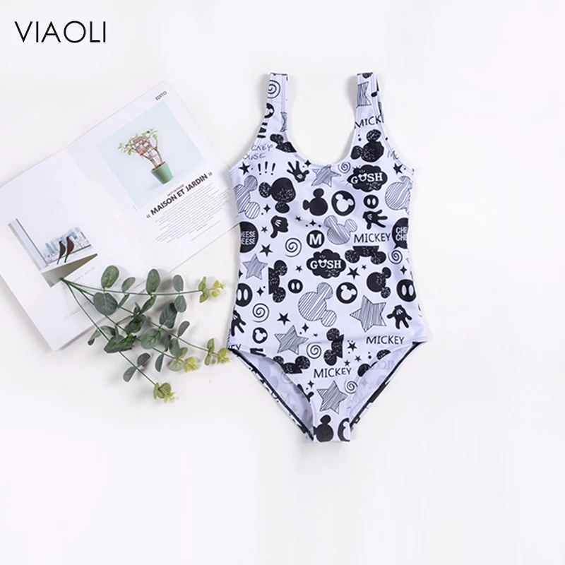 Слитный купальник, летний купальник для женщин, сексуальный мультяшный принт, открытая спина, купальник, боди с высоким вырезом, купальный костюм, maillot de bain