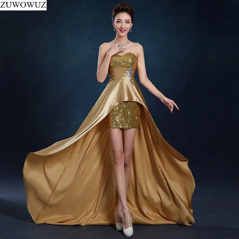 

2017 new arrival stock maternity plus size bridal gown evening dress front short back long black red gold blue gala party LF1620