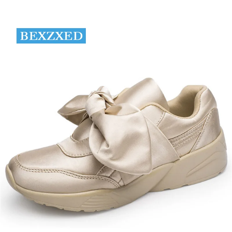 satin bow sneakers