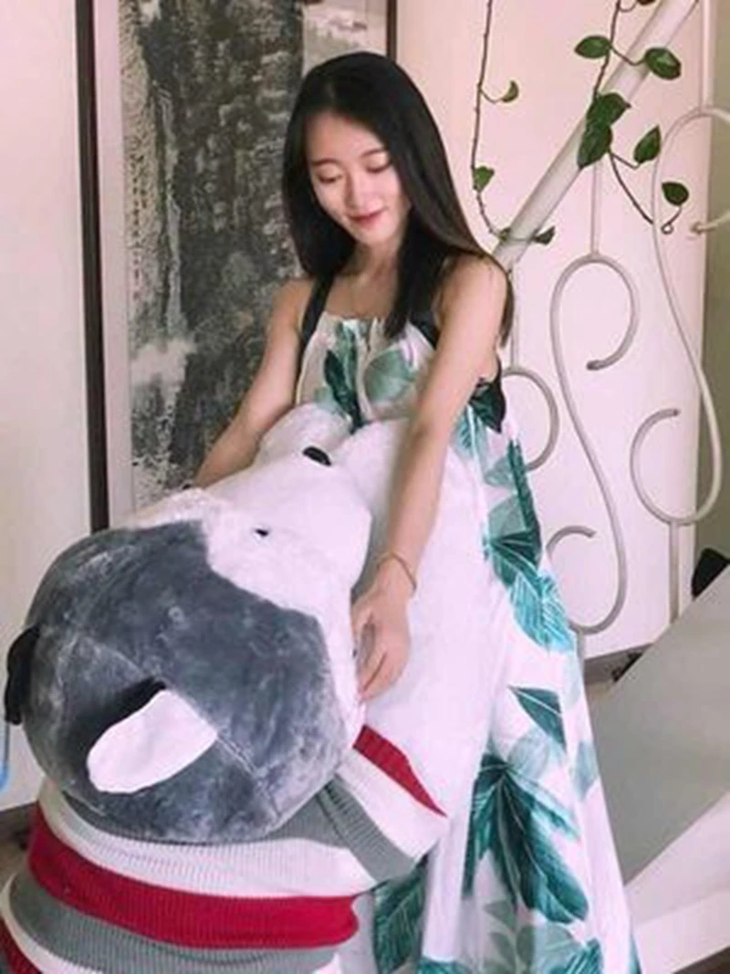 Pop Jumbo Animal Husky Plush Toy Giant Stuffed Cartoon Dog Doll Sleeping Pillow for Girlfriend Gift Decoration 150cm 170cm 190cm DY50439 (3)